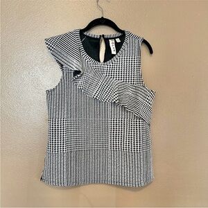 Dolan Herringbone Sleeveless Asymmetric Top Size M